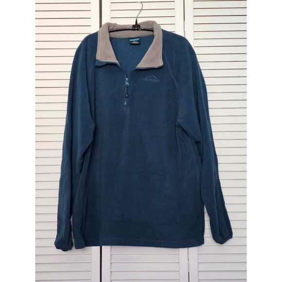 Polar Edge Men's Large Quarter-Zip Fleece Pullover Blue & Gray - Picture 1 of 7